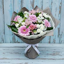 Букет цветов из:  Герберы, Альстромерии и Хризантемы в Новоселки