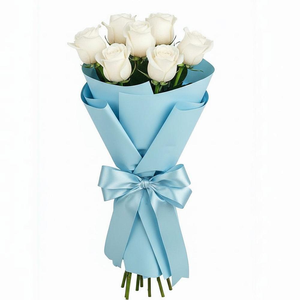 Букет 7 белых роз Проуд в Новоселки