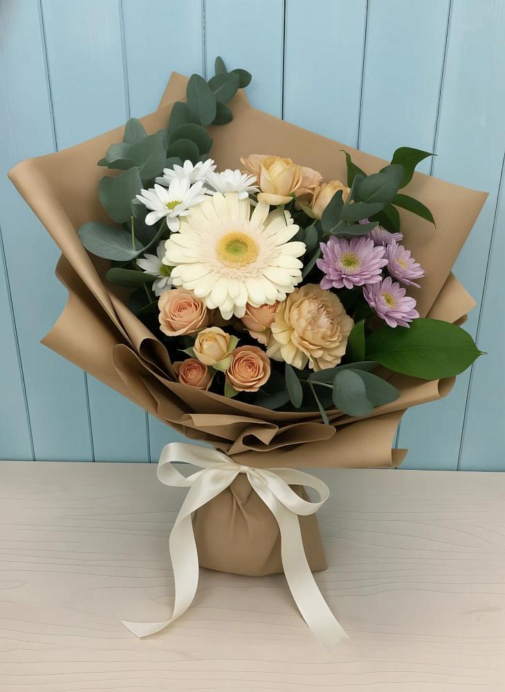 Букет цветов из: Герберы и Хризантемы в Новоселки