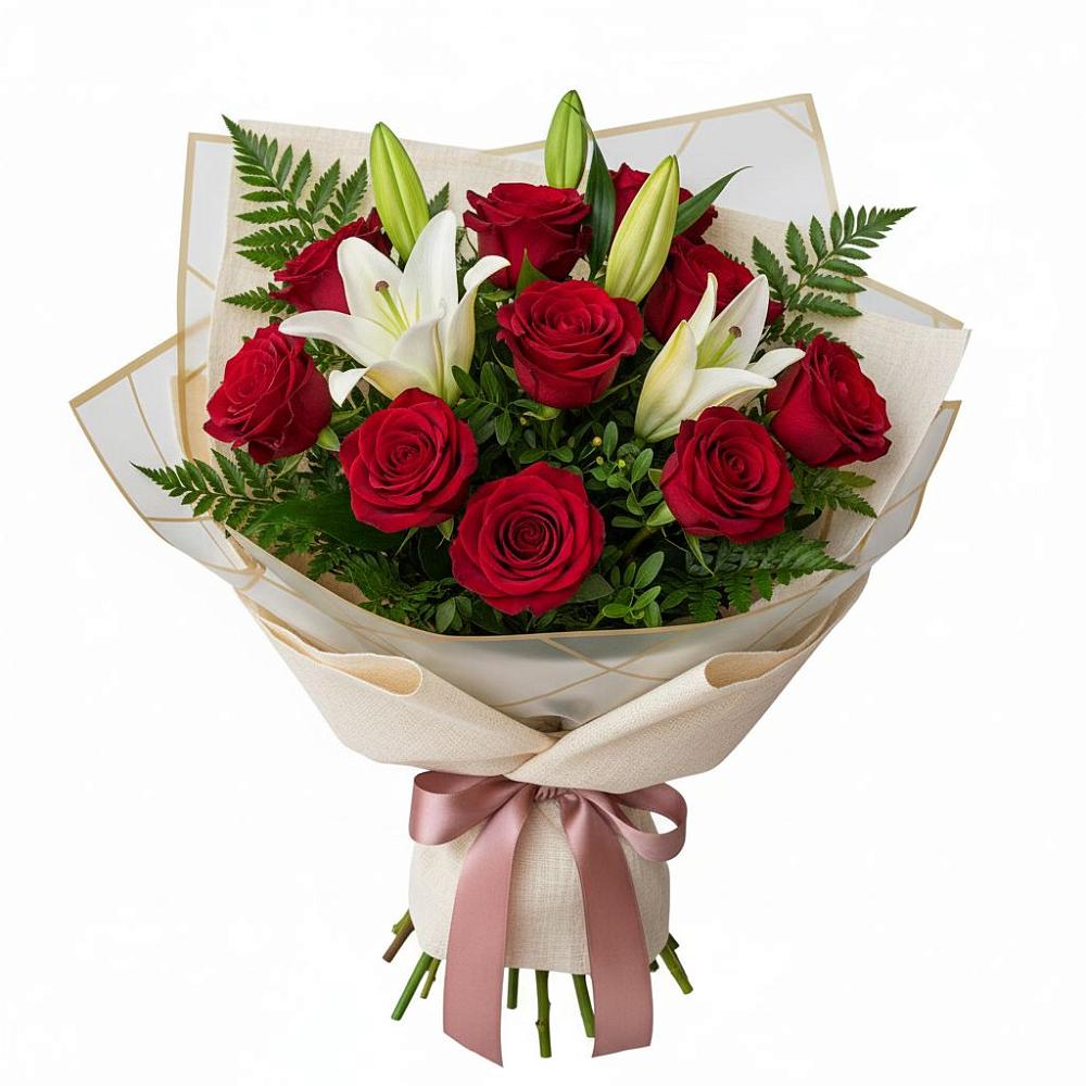 Букет цветов из: Лилии и Розы в Новоселки