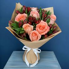 Букет цветов из:  Розы и Альстромерии в Новоселки