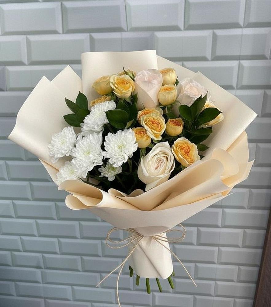 Букет цветов из: Розы и Хризантемы в Новоселки