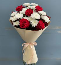 Букет цветов из:  Розы и Хризантемы #REPLACE_PRED# Новоселки