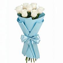 Букет 7 белых роз Проуд в Новоселки