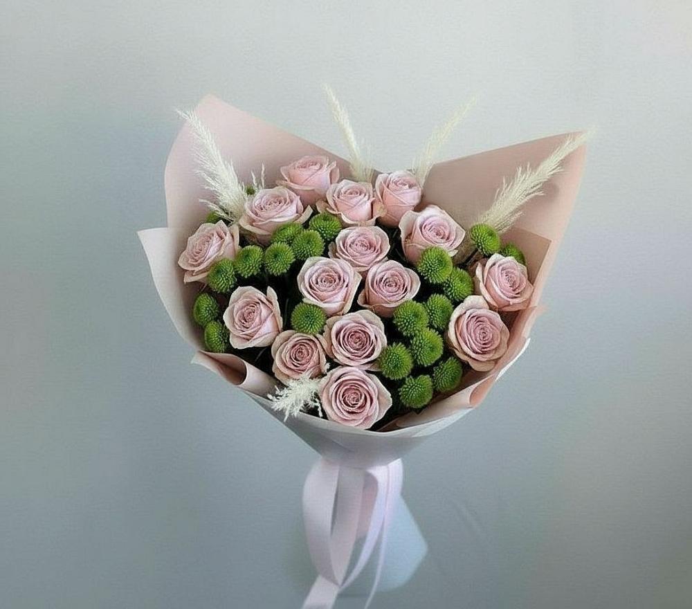 Букет цветов из: Розы и Хризантемы в Новоселки