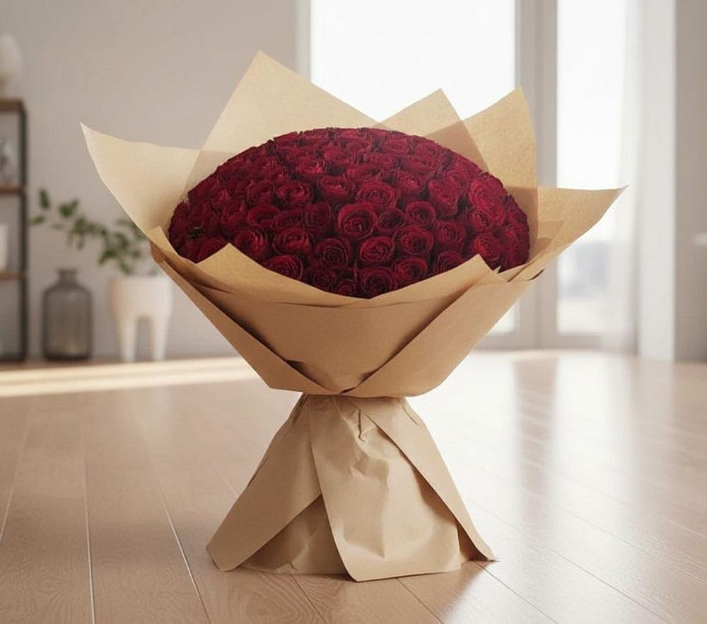 Букет 101 Красная роза в Новоселки