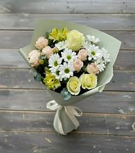 Букет цветов из:  Альстромерии, Розы и Хризантемы в Новоселки